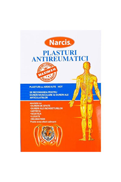 NARCIS Plasturi Antireumatici cu Ardei Iute Narcis, 6 x 9 cm