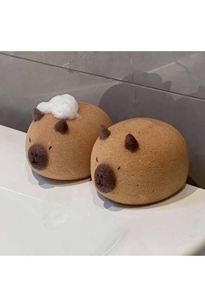 Arabest 2-Piece Capybara Bath Sponge, Cute Cartoon Exfoliating Loofah, Soft S...