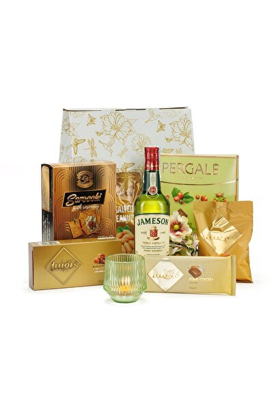 GourmetGift Pachet cadou gourmet Jameson Gift, 9 piese cu Jameson 0.5l, dulci...