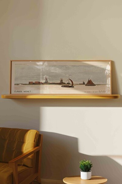 Buka Shops Claude Monet Zaandam Yel Değirmenleri Panoramik Çerçeveli Tablo