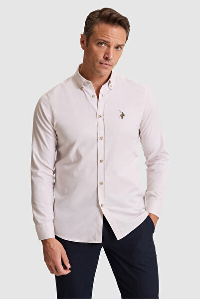 U.S. Polo Assn. Erkek Taş Uzun Kollu Basic Gömlek 50322161-VR049
