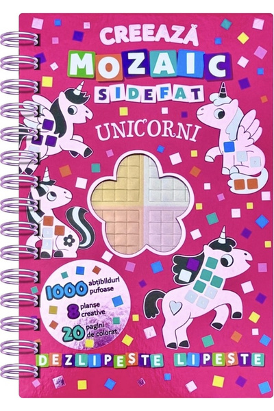 Editura Flamingo GD Creează o mozaică cu unicorni fațetați, - Editura Flamingo