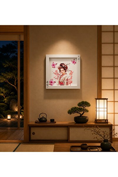 miceda art studio Japon Sakura Temalı Dekoratif Ev Ofis Duvar Dekoraasyon Tablo