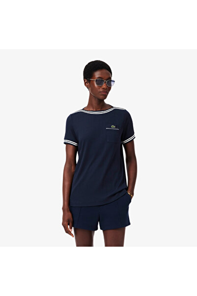 Lacoste Kadın Regular Fit Bisiklet Yaka Lacivert T-Shirt
