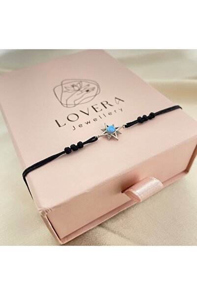 Lovera Jewellery 925 Ayar Gümüş Mavi Opal Taşlı Sirius Yıldızı Şans ve Sevgil...