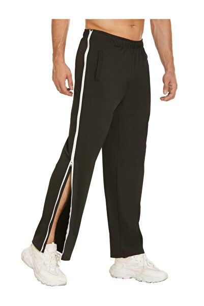 OEM Men's Rehabilitation Trousers Full-Length Zipper Loose Joggers – Black/Wh...