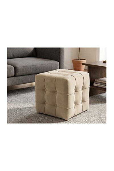 Vivense PUFİX KAPİTONELİ KARE PUF, KREM