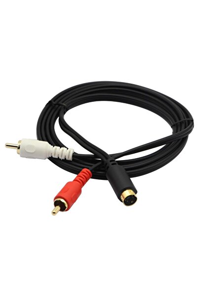OEM Cablu splitter Y S-Video cu 4 pini la 2xRCA, placat cu aur, adaptor prelu...