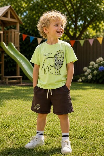 HAUSEkids Costum pentru băieți Brave Lion, 1-5 ani - Verde fistic