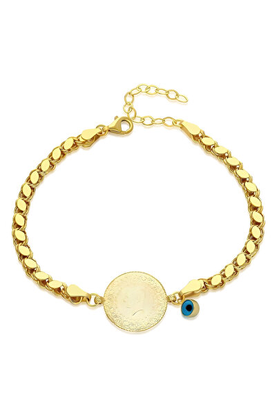 Asker Jewelry Çeyrekli Arpa Pullu Bileklik - 925 Ayar Gümüş