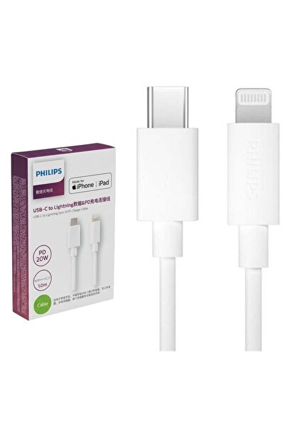 Philips SWR1003/93 1 Metre Type-C to Lightning 20W PD Hızlı Şarj ve Veri Kabl...
