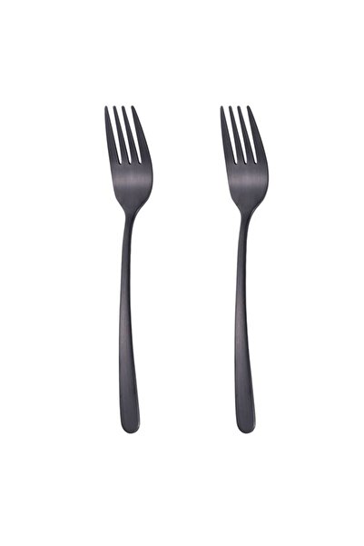 OEM Set Furculițe "Black", Oțel inoxidabil, Negru, 15.5cm, 2