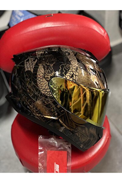 MTS prohelmet gold tasarım orijinal güneş gözlüklü motosiklet kaskı