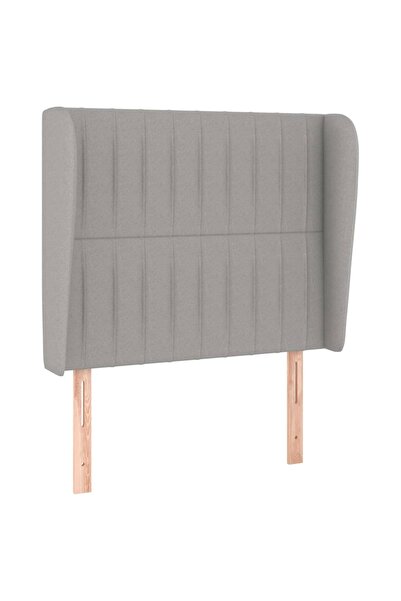 vidaxl Tăblie de pat cu aripioare gri deschis 83x23x118/128 cm textil