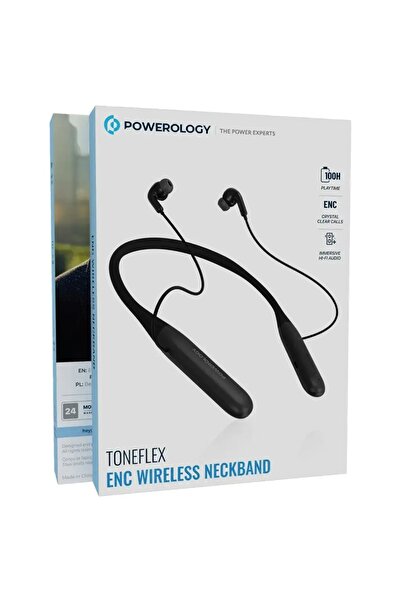 Powerology سماعة رقبة لاسلكية Toneflex ENC باللون الأسود