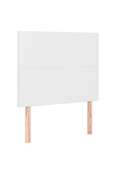 vidaxl Tăblie de pat albă 80x5x118/128 cm piele ecologică
