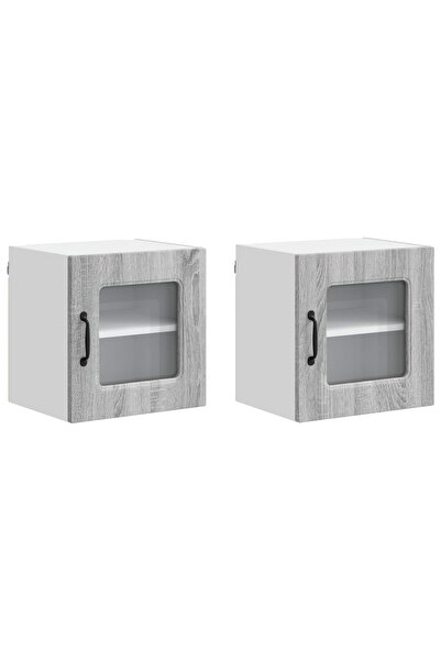 vidaxl Dulap de bucătărie Kalmar 2 pcs Gri Sonoma 40 x 31 x 40 cm