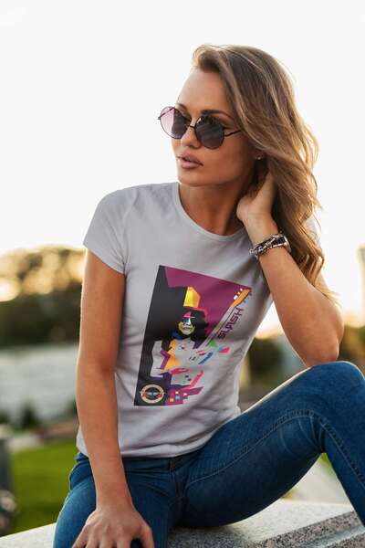 iLovePrints Colorful Abstract Guitarist Tshirt