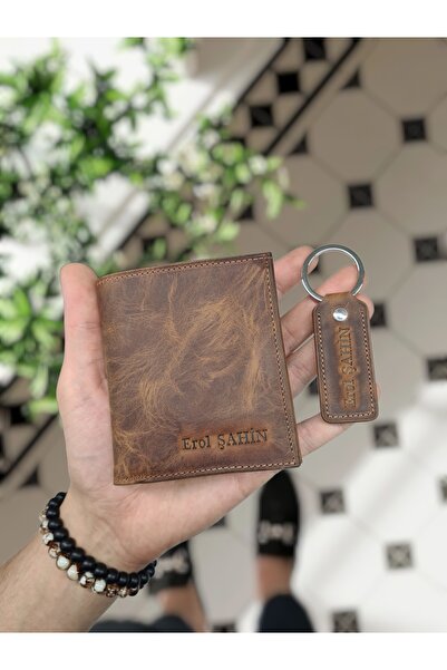 VİSSO 111 Hakiki Deri Bozuk Para Bölmeli Kişiye Özel Klasik Erkek Unisex Cüzdan