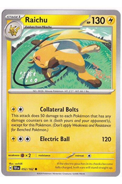Pokemon Raichu 052/162 - Temporal Forces - Kartı (Mint)