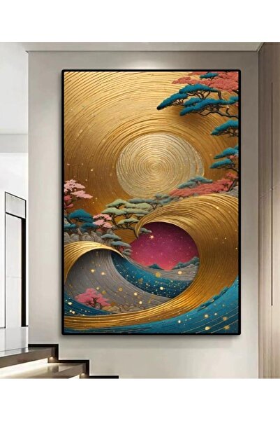 tablowall GOLDEN LAND ÇERÇEVELİ YAĞLI BOYA TABLO - 100 x 150 cm
