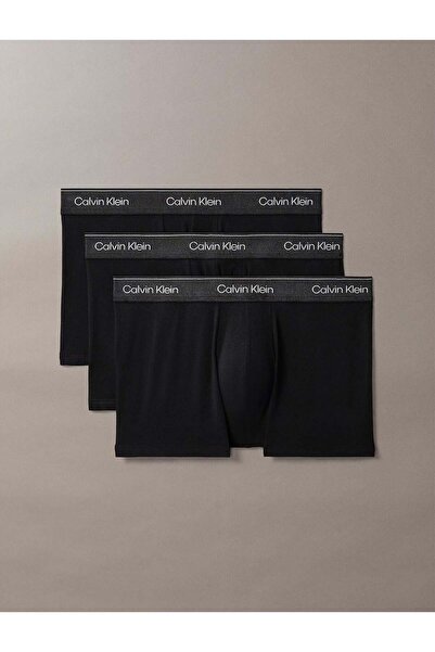 Calvin Klein Jeans TRUNK 3PK LOGOLU PAMUKLU ERKEK SİYAH BOXER LV00NB4575UB1