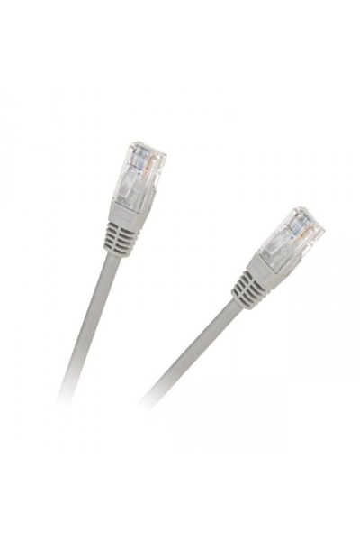 vidsel Cablu CAT5e UTP 5m patchcord retea CCA 2x RJ45 neecranat gri
