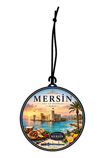 ByMeyla Mersin Şehri Tasarımlı Oto Kokusu,Araba Kokusu,Oto Aksesuarı ve Dikiz...