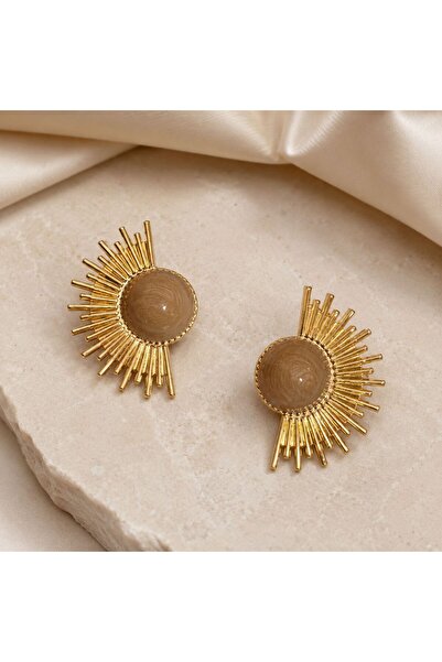 So Much Accesories أقراط نسائية من ماركة مينك ستون جولد سولار موديل