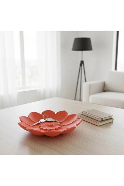 OEM Bol Decorativ Tip Floare 17 cm pentru Obiecte Mici - Orange compozit mat
