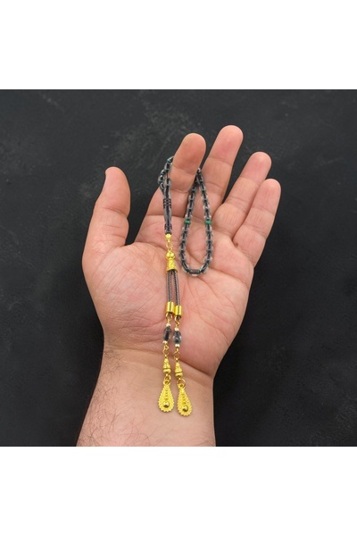 Kttesbihaksesuar 4x7 mm BİLEK BOY SÜRMELİ TOZ KEHRİBAR TESBİH KAPLAMA PÜSKÜLLÜ
