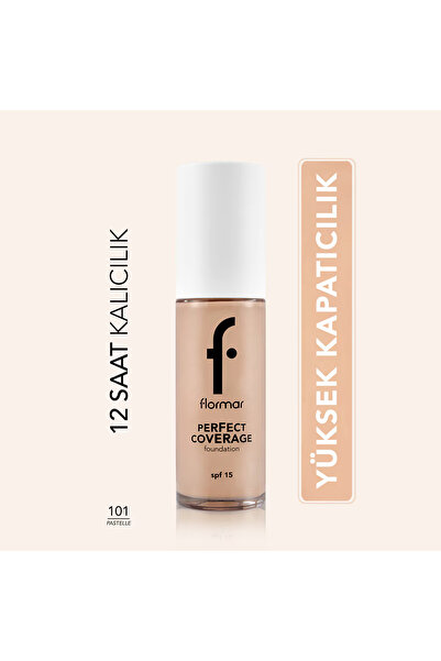 Flormar Perfect Coverage Yoğun Pigmentli SPF15 Fondöten No: 101