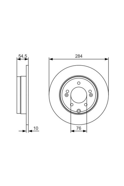 Bosch MIXDEPO ARKA FREN DİSKİ DOLU TİP HYUNDAI SONATA 2.0L D4EA CRDİ DİZEL 05-10 / 2.0L VVTİ GLS (114353