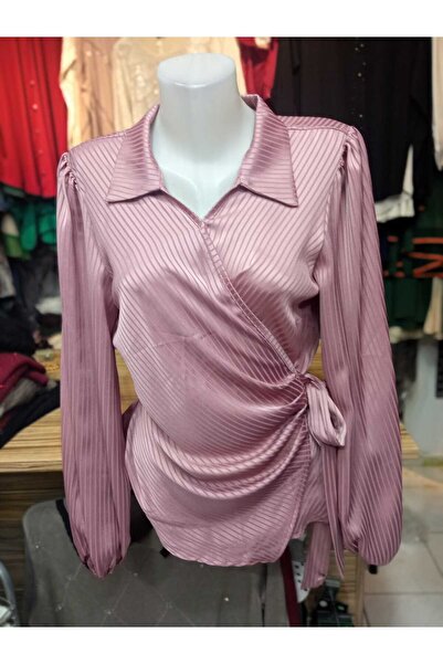 MODA Yan Bağcıklı Yakalı Bluz