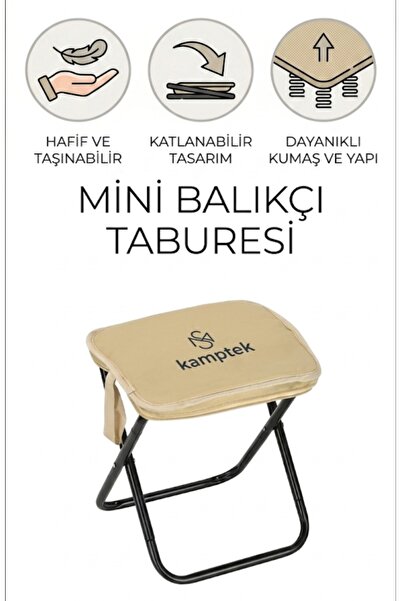 kamptek kamp teknolojisi Katlanabilir Balıkçı Sandalyesi Taburesi - 500 gr Ha...