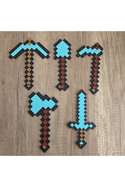 3D ORE Minecraft 5'li 20 cm Elmas Alet Seti