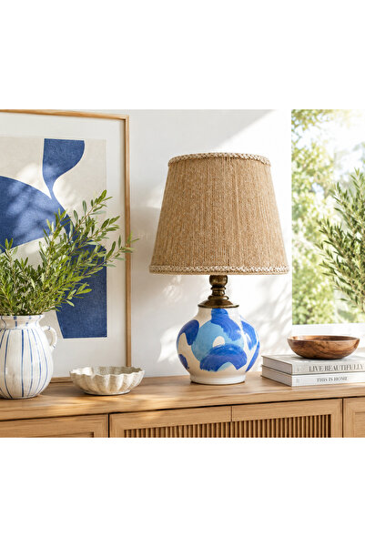 Materra Ceramic Art SERAMİK ABAJUR EL YAPIMI EL BOYAMASI ÖZEL TASARIM OTANTİK...
