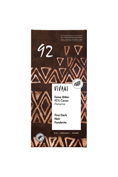 Vivani Ciocolata amaruie 92% cacao si zahar din flori de cocos vegana,
