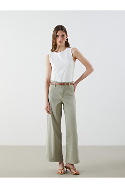 LC Waikiki I Beli Belt Pack Wide Leg Women's Jean Pants from Freezen Store