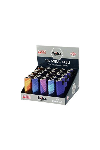 Greathings 25 Adet - KOKO-109 ( METAL & MAT RENKLİ ) TAŞLI METAL CEP ÇAKMAK (...