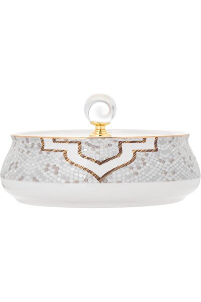 Generic Decorative date dish made of porcelain with a transparent lid for fre...