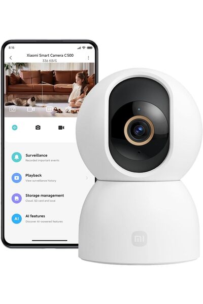 Xiaomi كاميرا C500 الداخلية بدقة 3.5K UHD، كاميرا أمان داخلية، كاميرا واي فاي...