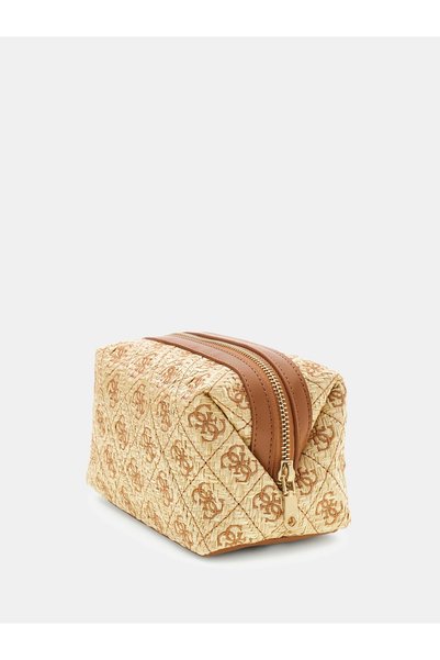 Guess Kirsten Small Makeup Women's Brown Makeup Bag Pw7575P6390-Nrc