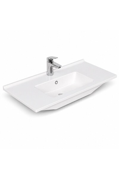 Duratiles Dura Sees Tezgah Üstü Slim Lavabo 80x46,5 cm Dolap Uyumlu Batarya D...
