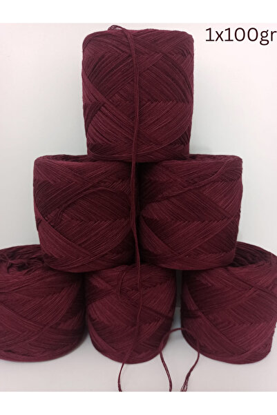 İPEK YÜN İPLİK DÜNYASI Viskon Koton Organik Örgü İpi (Bordo) 100gr