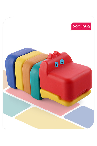 Babyhug لعبة تكديس على شكل فرس النهر الصغير، تمنح الطفل فرحًا كبيرًا، تشجع عل...