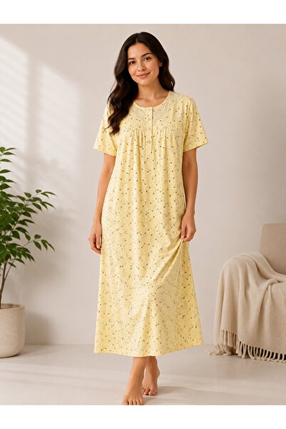 Alize Moda 100% Cotton Short Sleeve Plus Size Women's Nightgown