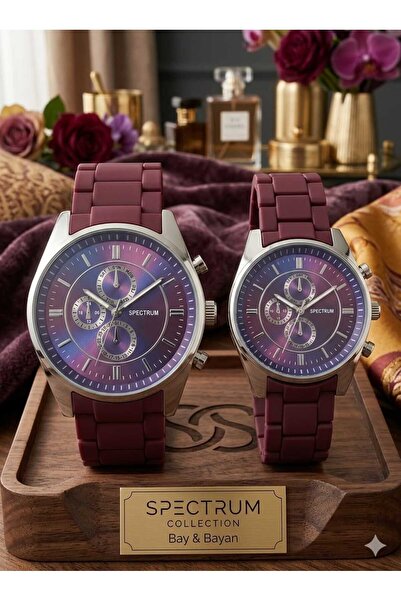 SPECTRUM PREMİUM Spectrum Silicone Cord Dear Couple Wristwatches Watch Box Gi...