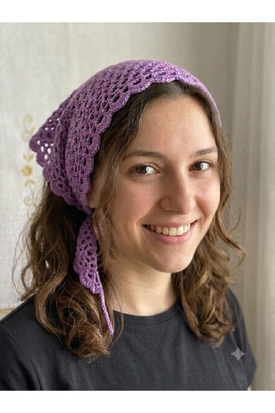 MOJOMIX Dikişsiz El Örgüsü Lila Renk Bandana