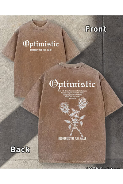 Toum Tricou unisex maro Retro Optimist Y2K